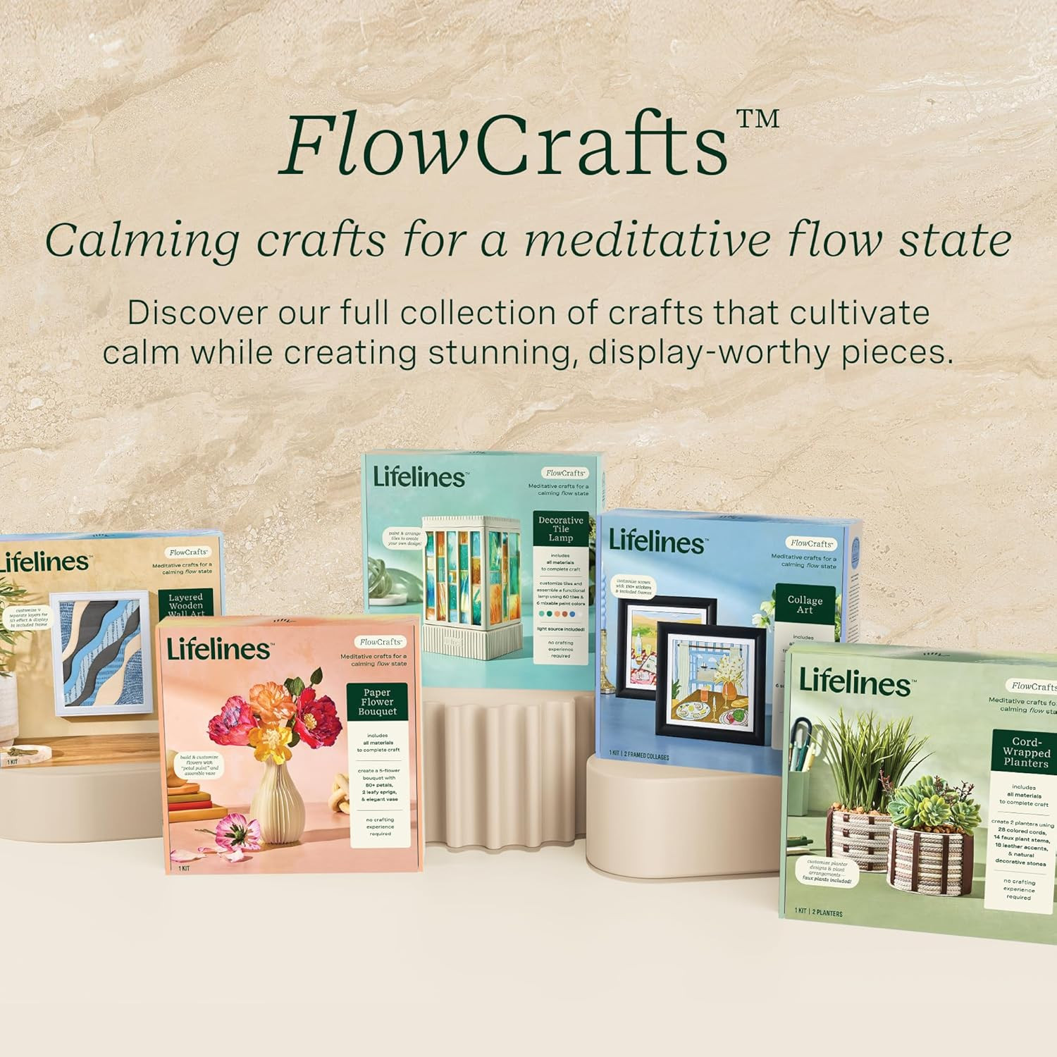 FlowCrafts, Collage Art Kit - Miniature Framed Collages from 6 Scenic Backgro...