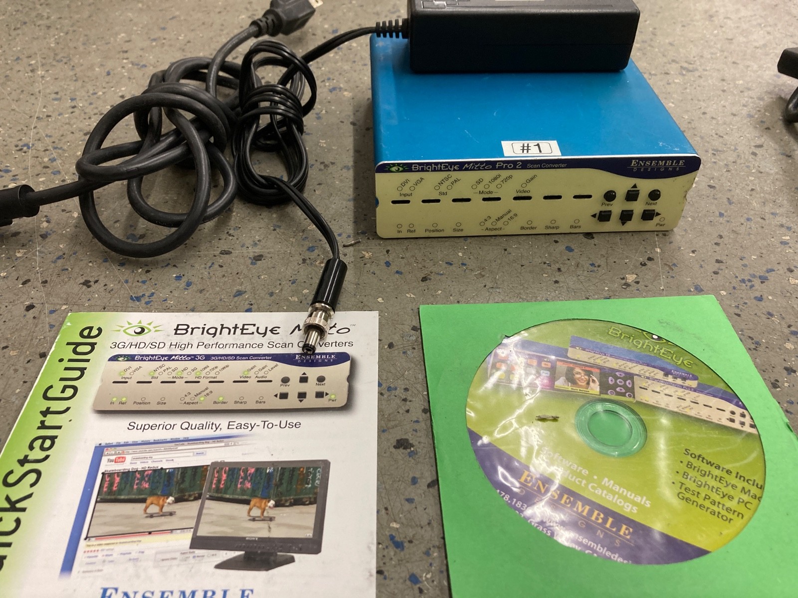 Brighteye Mitto Pro 2 Scaler Package w/Power Supply, CDROM, Quick Start, power