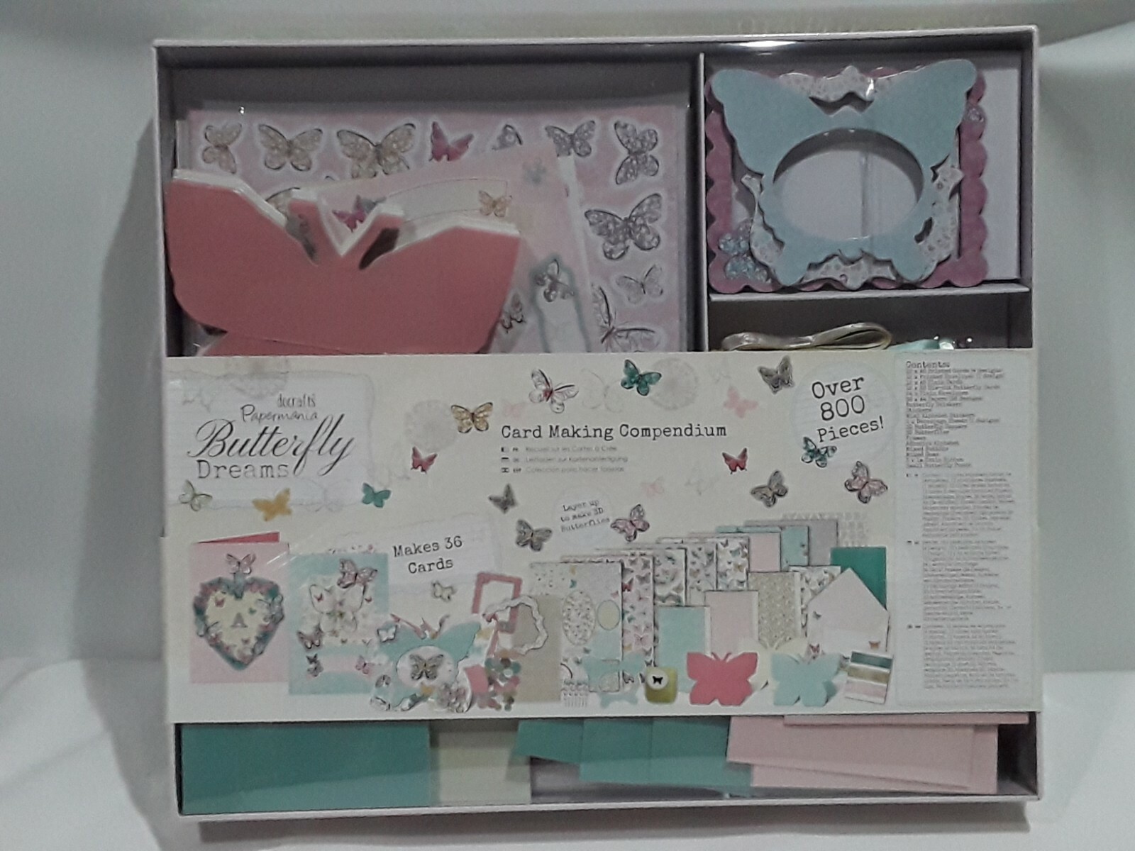 NEW Docrafts Butterfly Dreams Card Making Compendium 36 cards 800 piece cool box