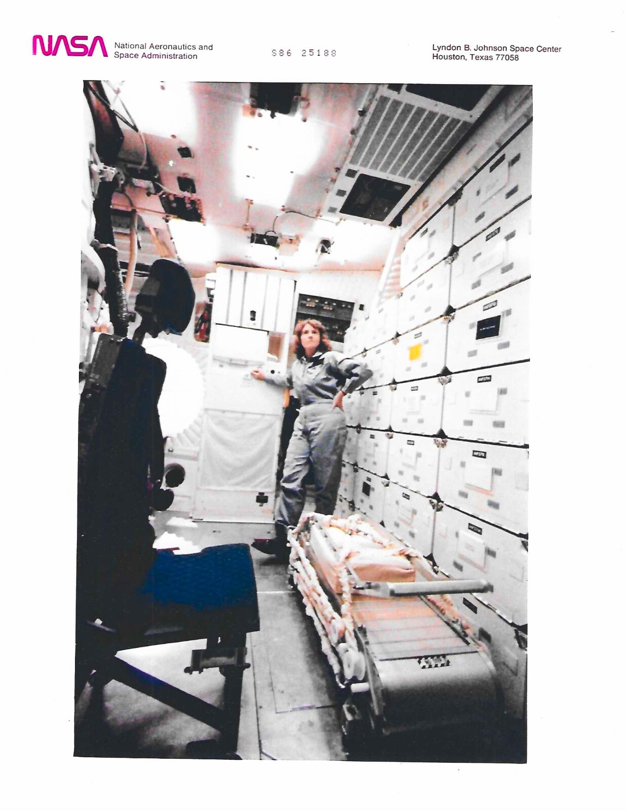 STS 51-L  PHOTOCOPY OF ORIGINAL NASA PRESS PHOTO - Christa McAuliffe TRAINING