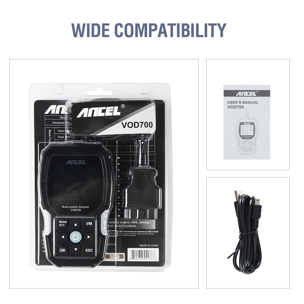 ANCEL VOD700 All System OBD2 Scanner Fits for Volvo Car Code Reader Diagnostic