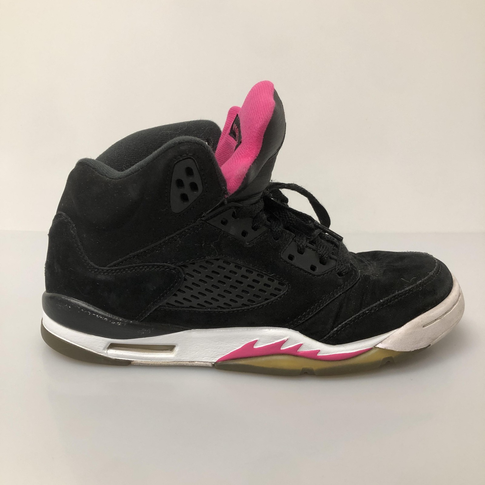 Jordan Air Jordan 5 Retro Shoes Youth Size 6.5Y Black Basketball 440892-029 Logo