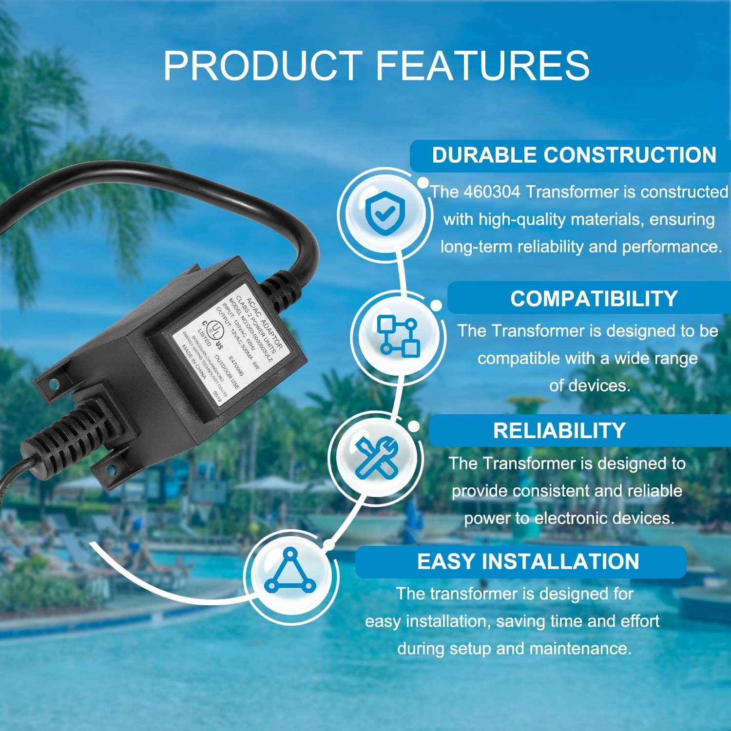 460304 Ionizer Transformer for Use with The Pool Ionizer Treatment System