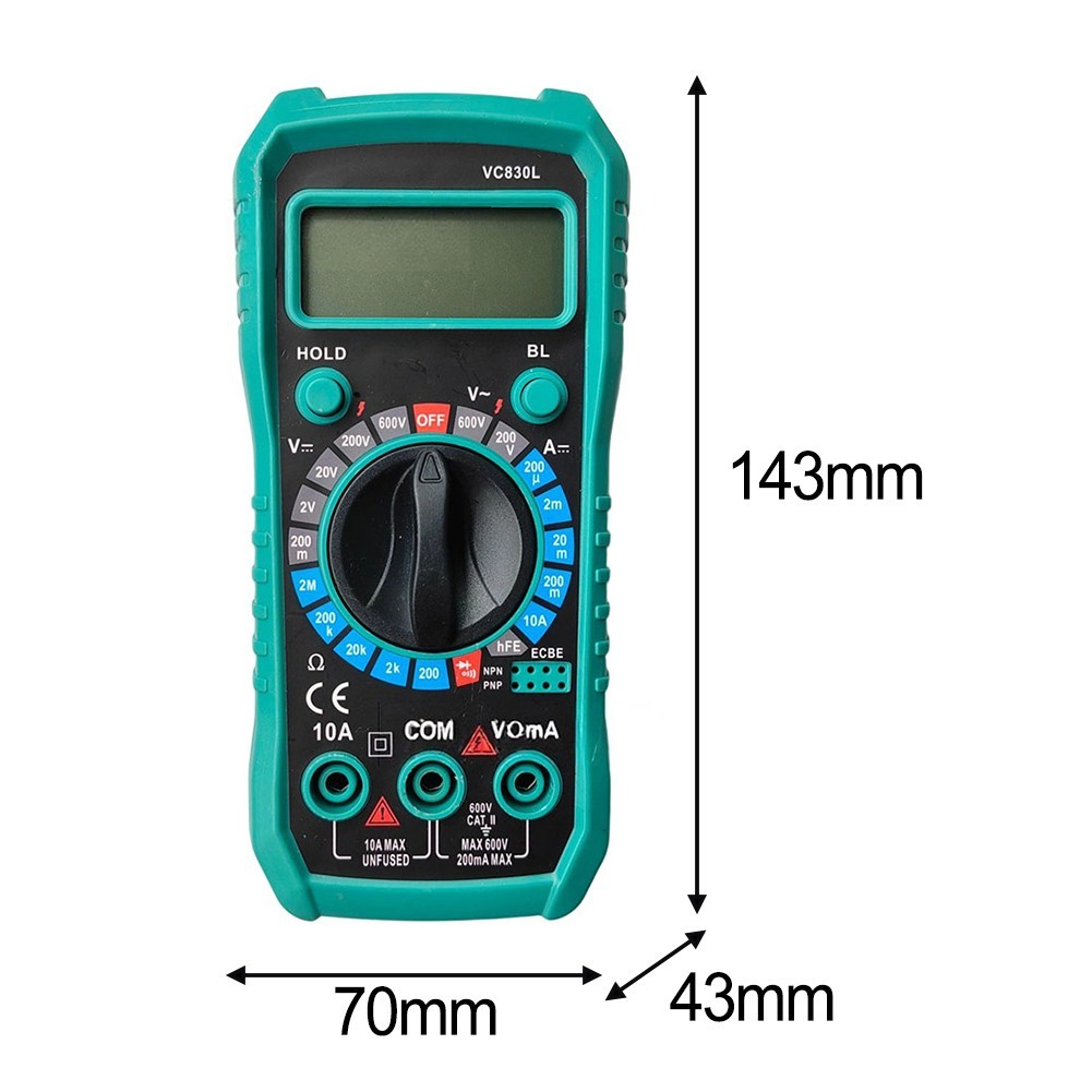 VC830L Digital Multimeter with Backlit LCD Option Not Standard LCD Display
