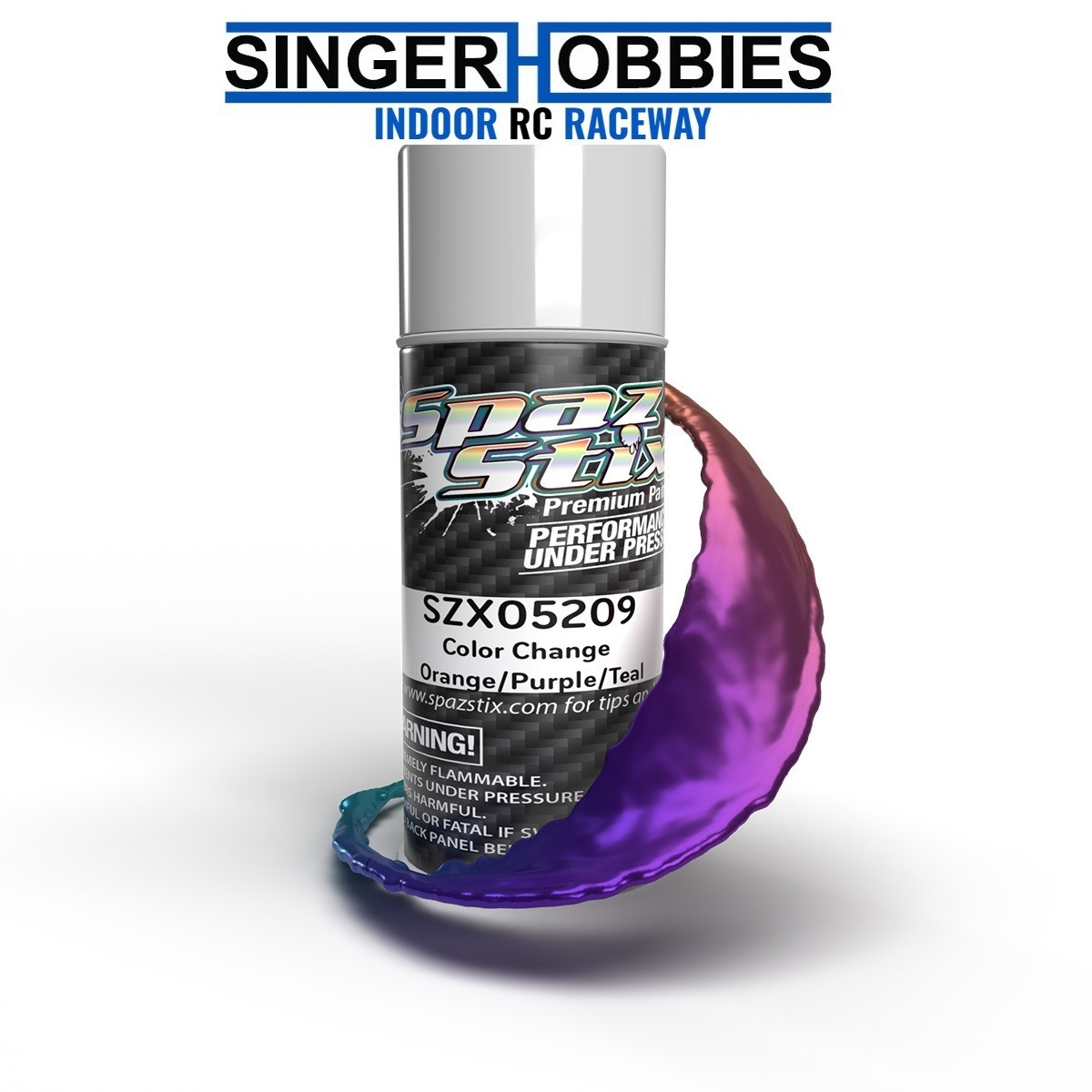 SPAZ STIX SZX05209 Color Change Aerosol Paint, Orange/Purple/Teal, 3.5oz Can