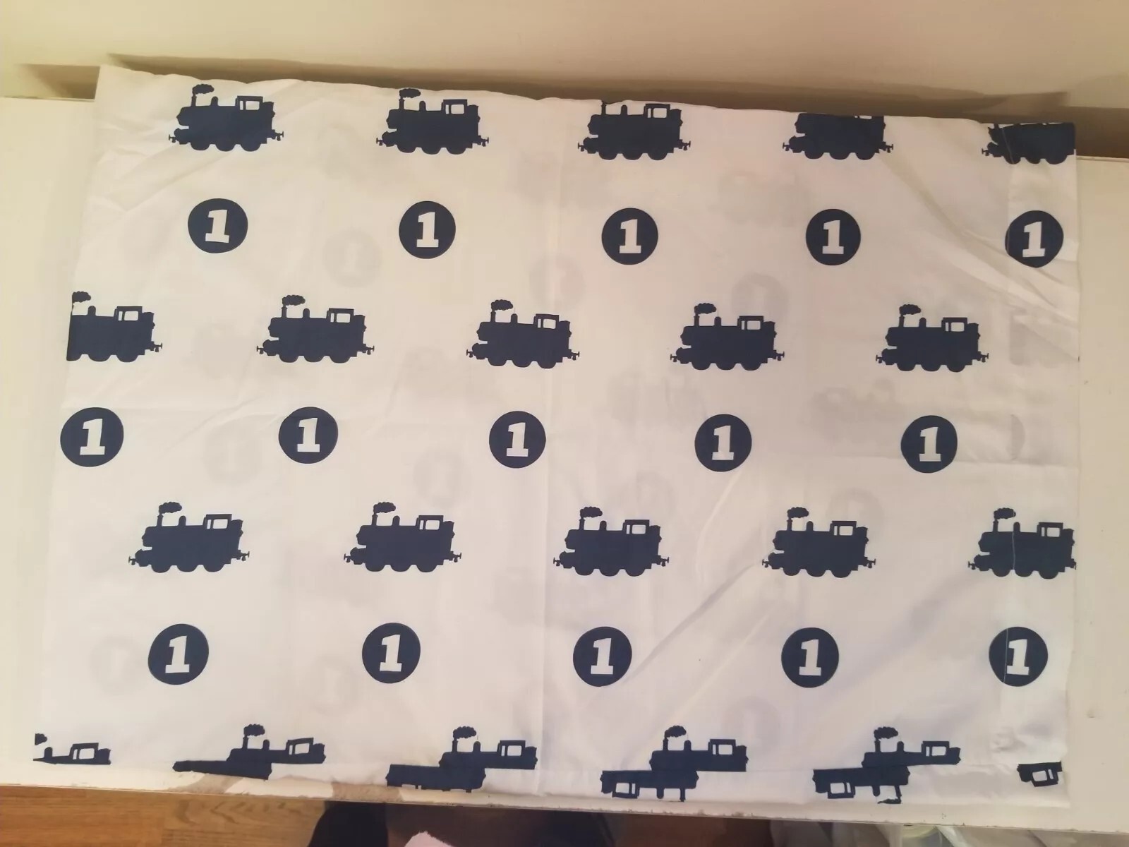 Thomas & Friends Standard Pillow Case White Blue Trains No. 1