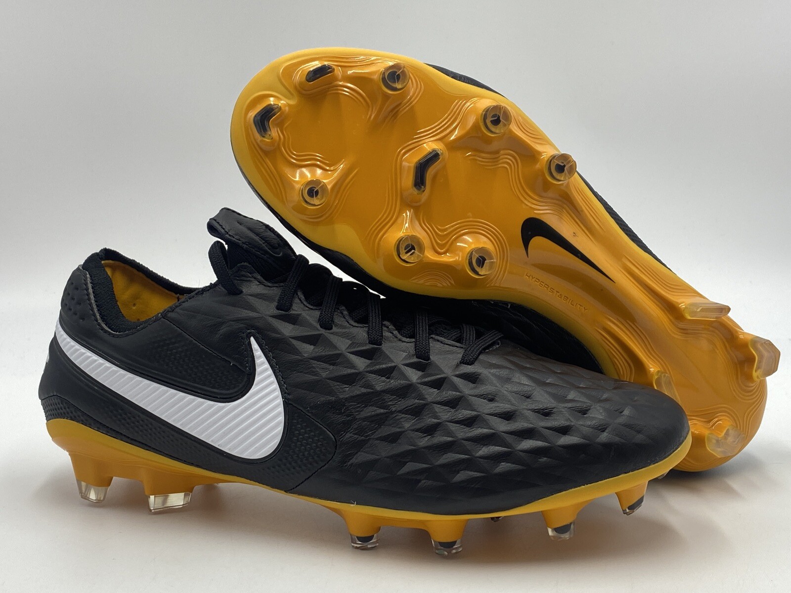 NIKE LEGEND 8 ELITE TC FG BLCK/WHITE-PRO GOLD [CV3141 017] US MEN SZ 7