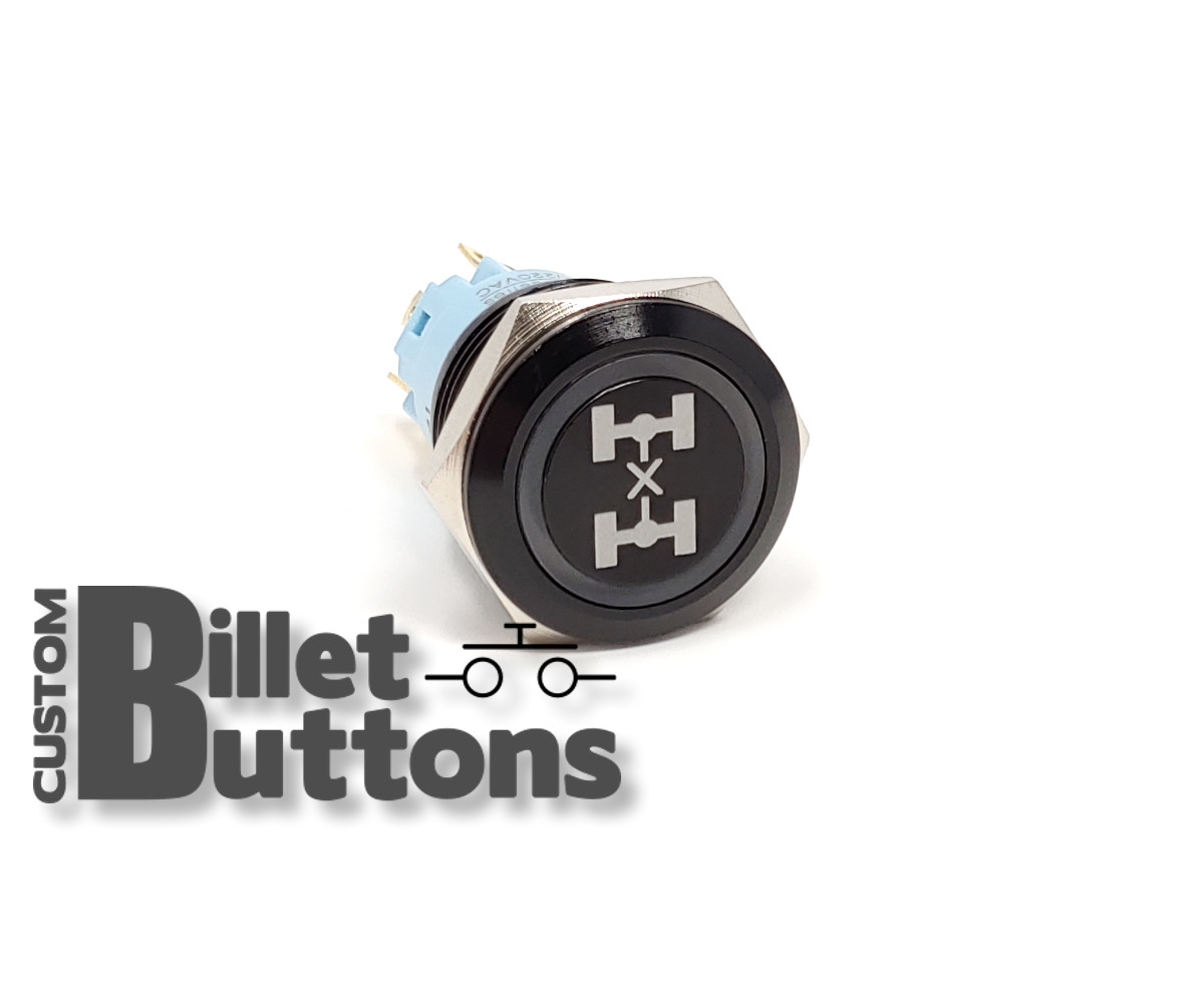 CENTER DIFF LOCK Laser Etched Billet Push Buttons 12V LED Car OffRoad Truck