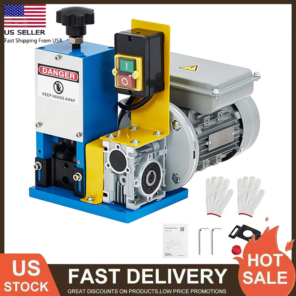 Electric Wire Stripping Machine 0.06-1" Automatic Scrap Wire Stripper 370W Motor