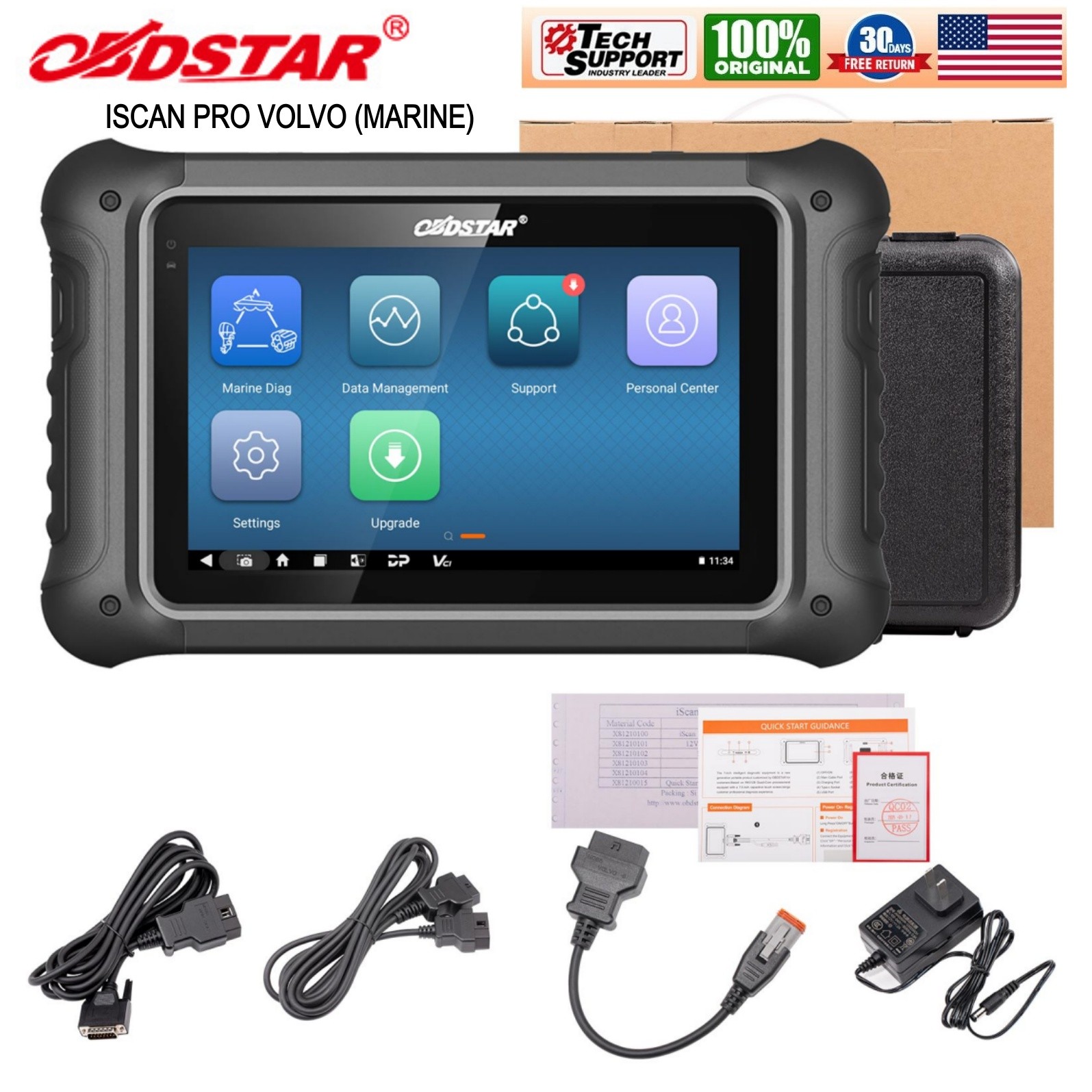 OBDSTAR iScan PRO for VOLVO Marine Diagnostic Scanner Code Reader Action tester