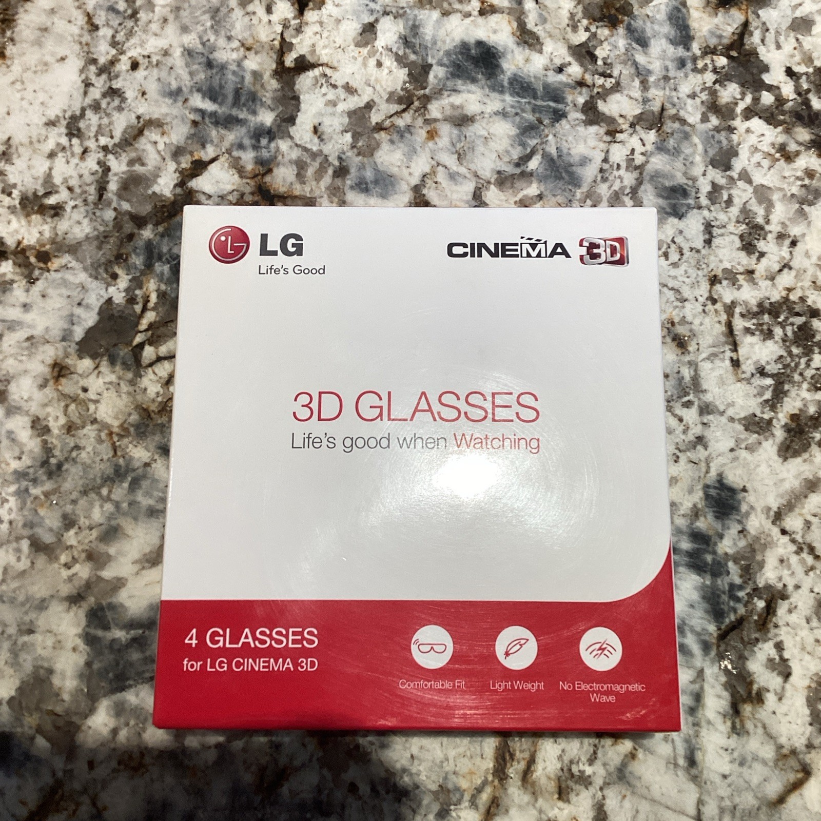 LG 3D Glasses For LG Cinema 3D TV Set Of 4 (Comfort Fit- Light Weight-No Waves)