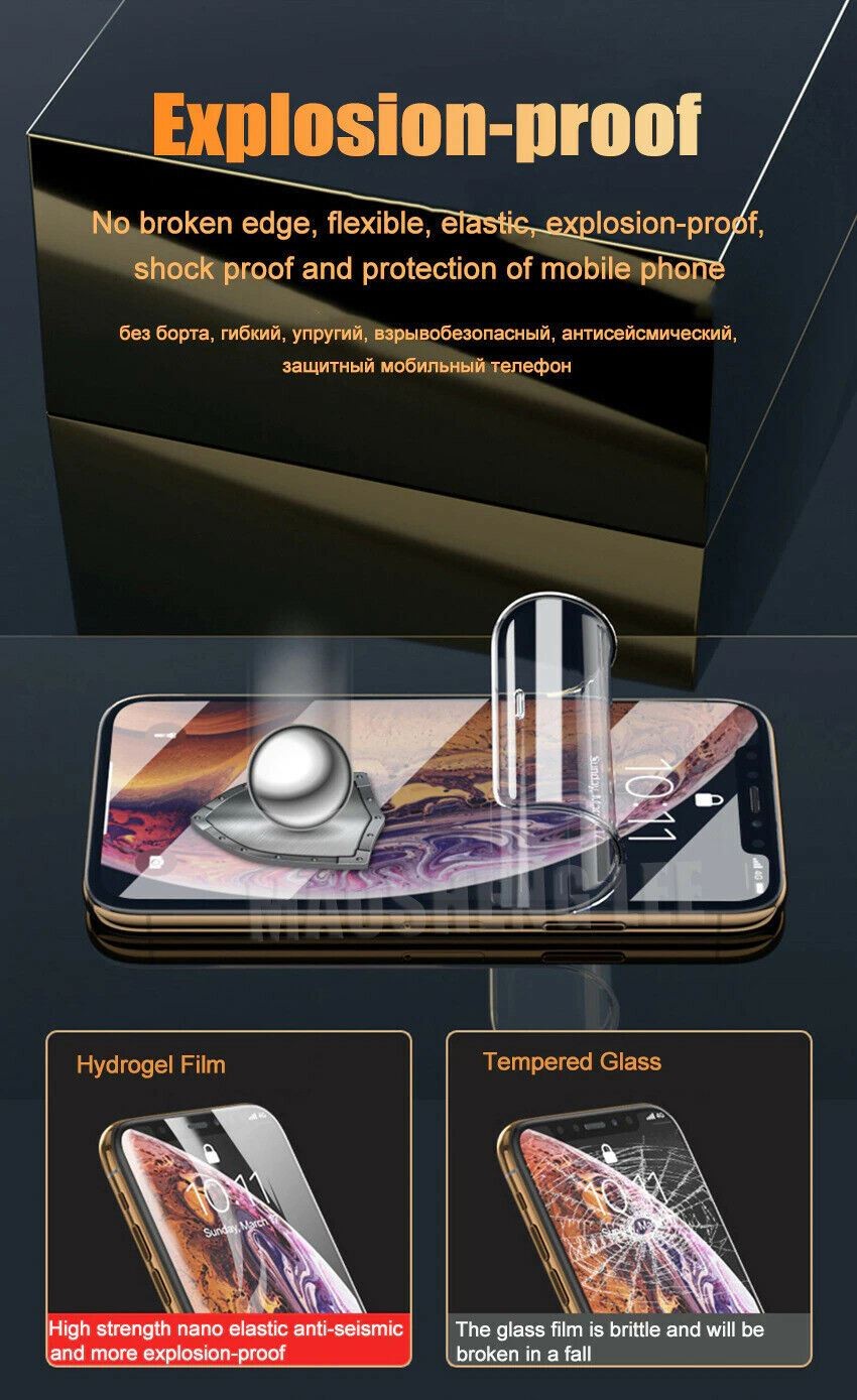 2 Pack HYDROGEL Screen Protector Premium Quality for Samsung Galaxy S9 Plus