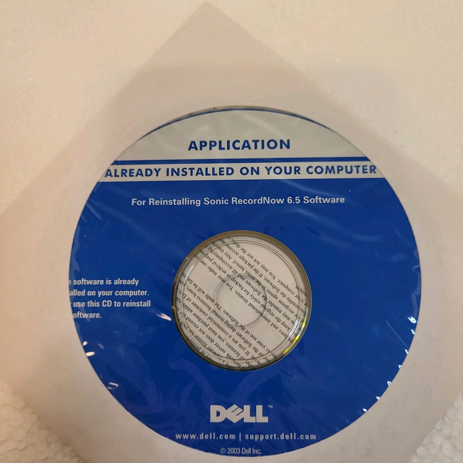 DELL Application For Reinstalling Sonic RecordNow 6.5 Software