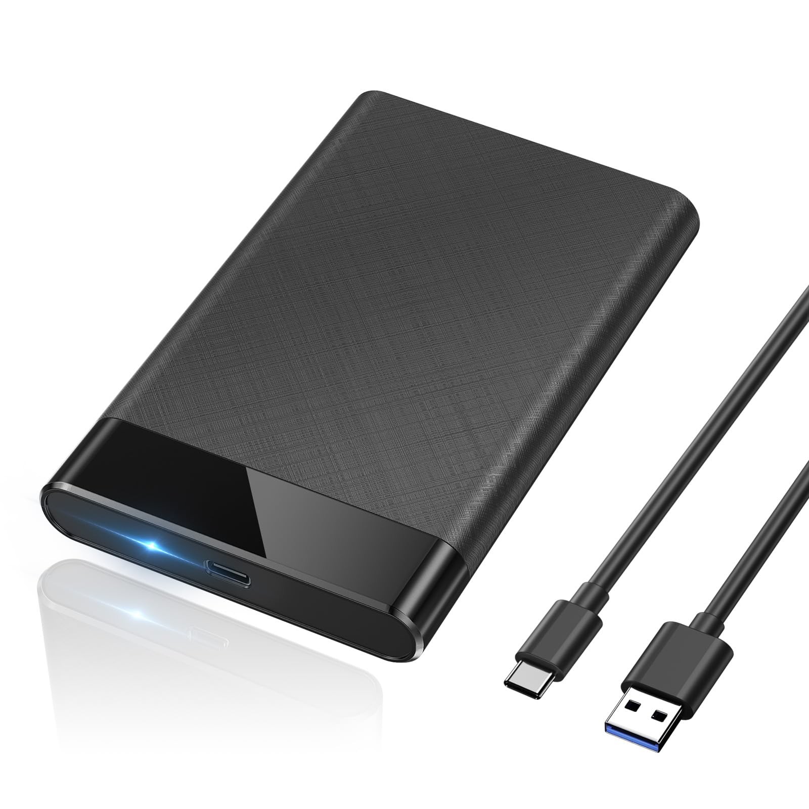 POSUGEAR 2.5'' External Hard Drive Enclosure, 6Gbps USB C 3.1 Gen 2 to black