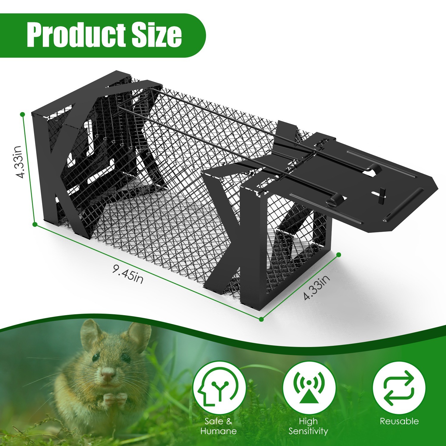 2Pcs Humane Rat Trap Chipmunk Rodent Mouse Squirrel Trap Small Live Animal