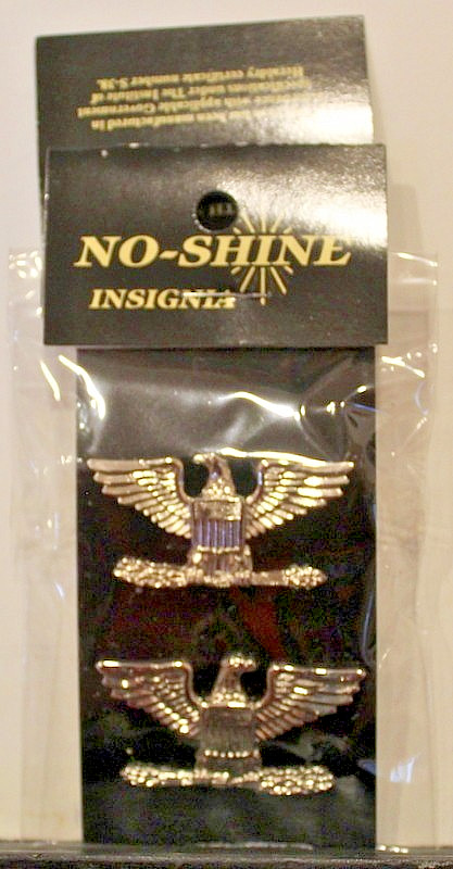 US Army Air Force Colonel Shoulder Shiny Metal Rank Insignia Pin Pair