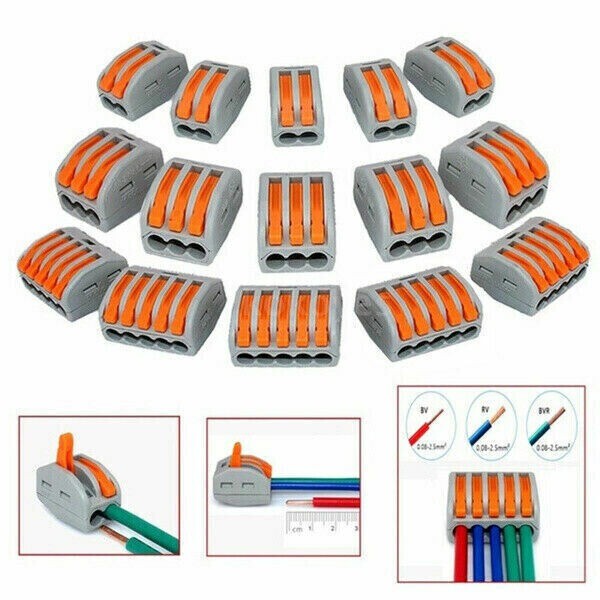 60X Reusable Electrical Connectors Wire Block Clamp Terminals Cable For Wago 222