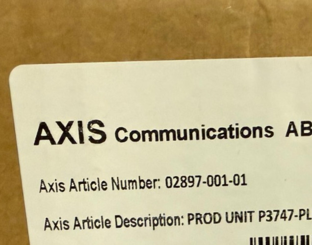 Axis P3747-PLVE Multi Sensor Outdoor Network Camera | 02897-001 | NEW BULK PKG