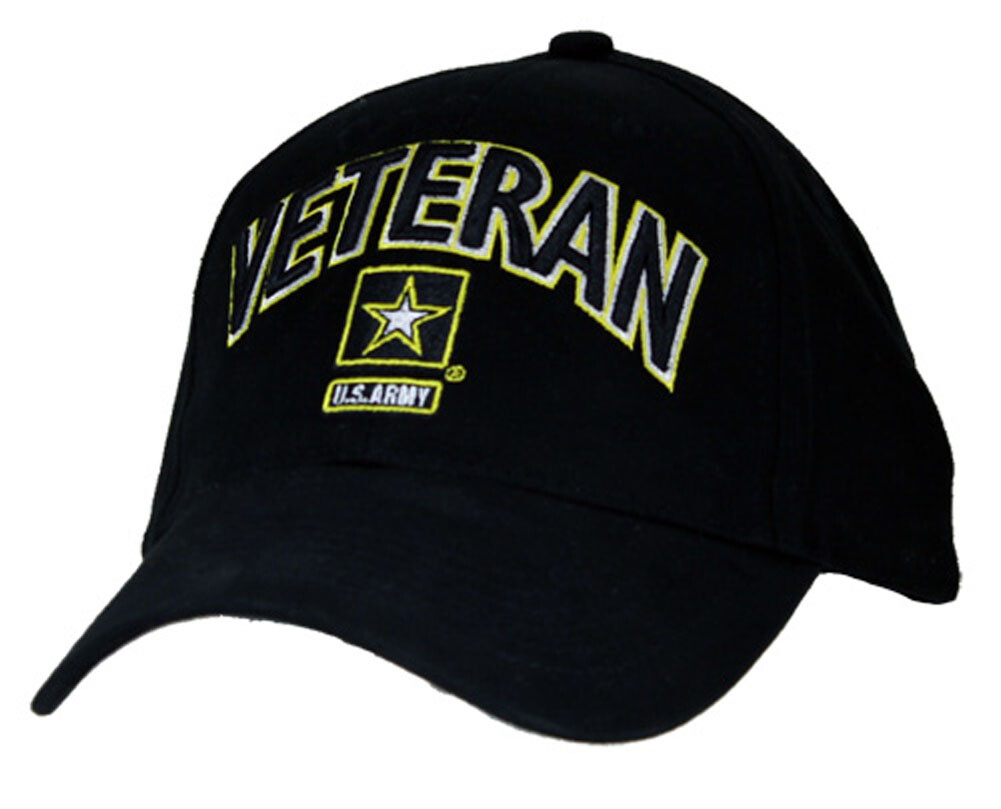 U.S. Army Veteran Hat / Army Star Black Baseball Cap