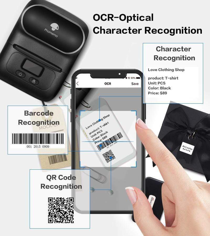 Phomemo Portable Wireless BT Pocket Mobile Thermal Printer Label Receipt Printer