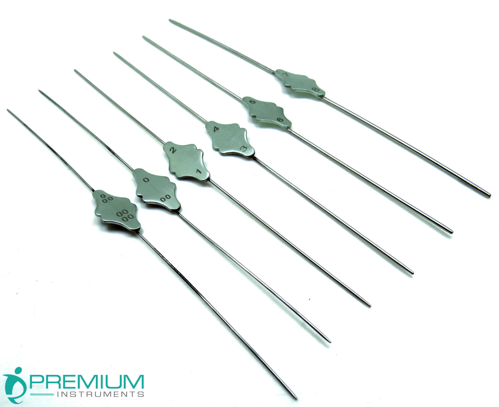 Bowman Lacrimal Probe 6" Surgical ENT 0000-000, 00-0, 1-2, 3-4, 5-6,7-8 Set of 6