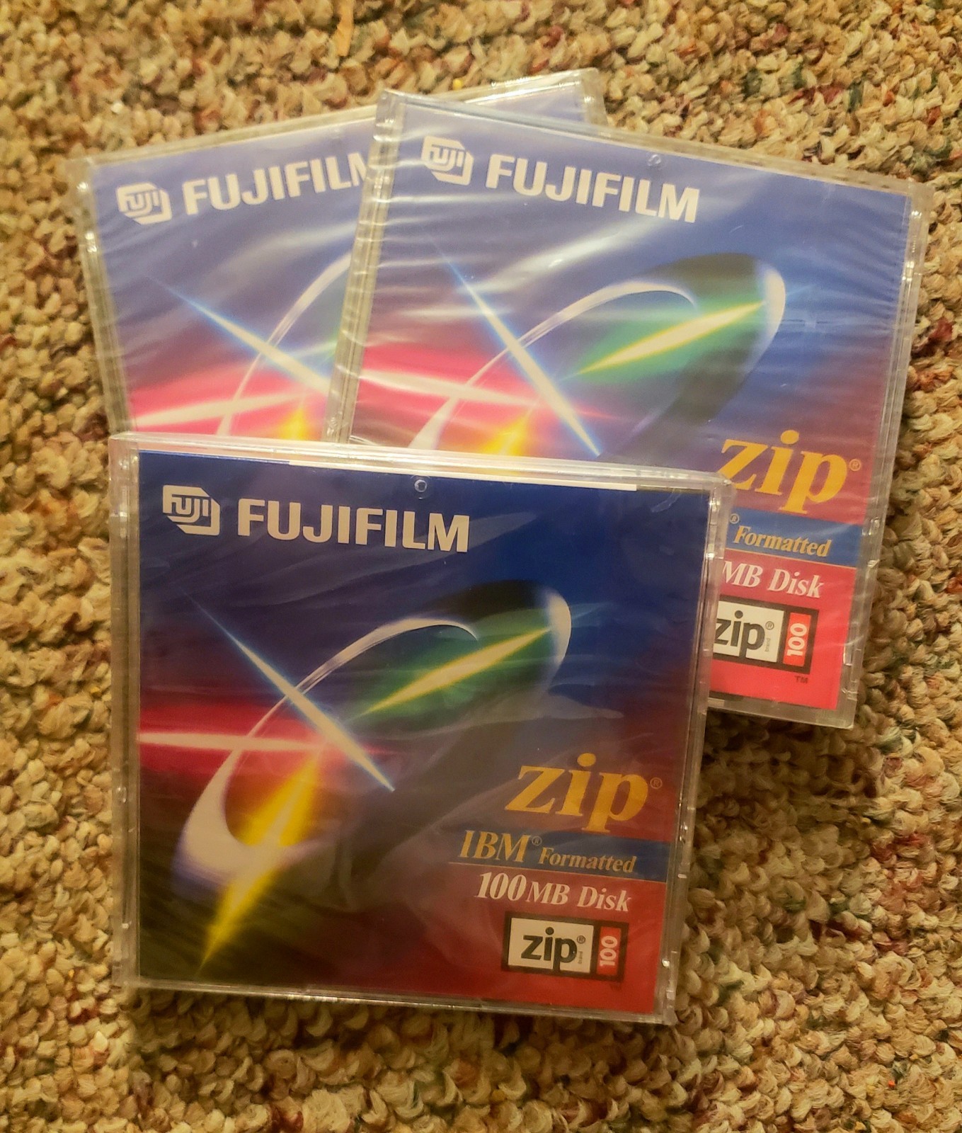 Disk Zip Drive 100 MB IBM Formatted FujiFilm - Lot of 3 - Fuji Film NEW & SEALED