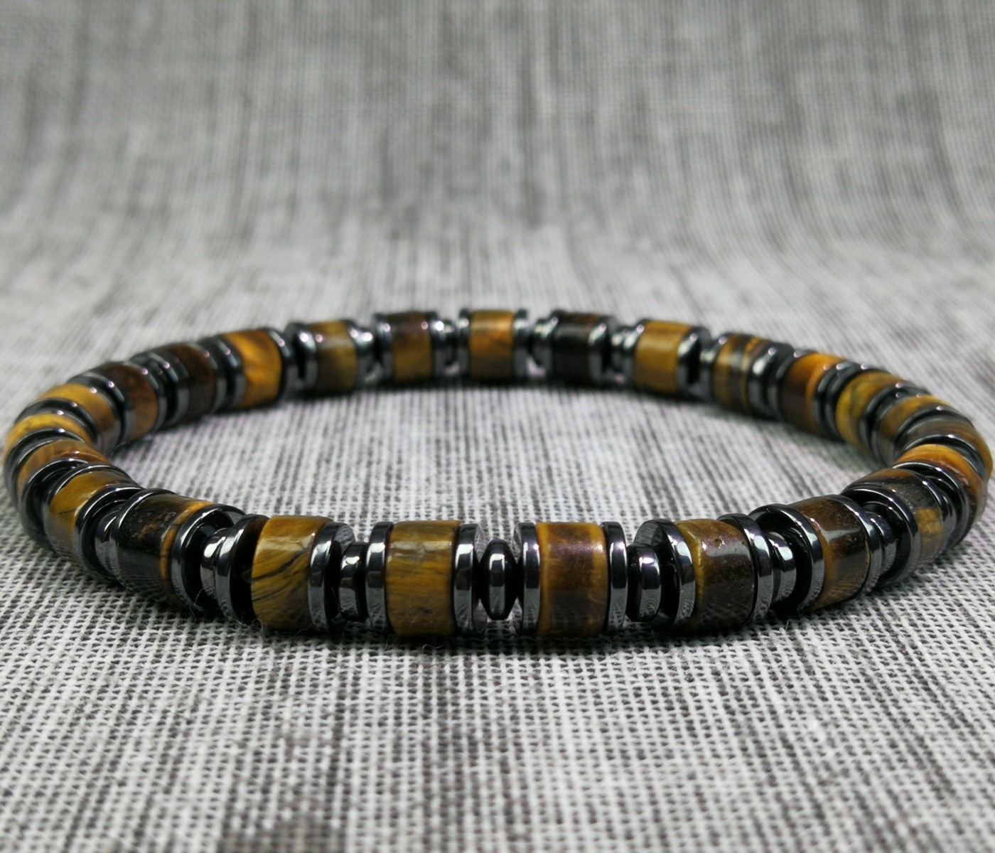 Bohemia Style Handmade Natural Tiger's Eye 6mm Irregular Gemstone Bracelet Heali