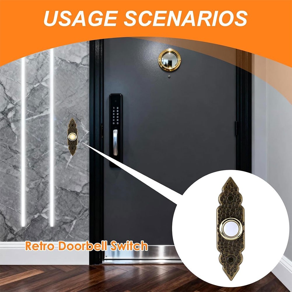 Replacement Wired Doorbell Button Bronze for Residential Commercial