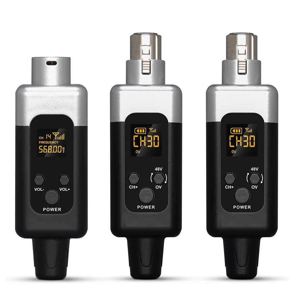 U2 48V UHF Wireless Microphone System XLR Transmitter & Receiver for All Mics