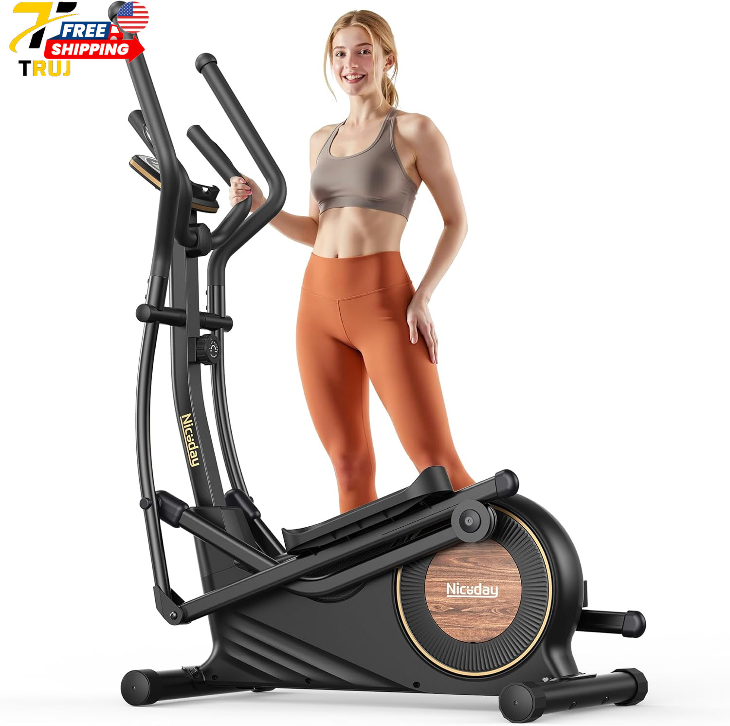 Elliptical Machine for Home Magnetic Elliptical Trainer with 15.5IN-19IN Stride