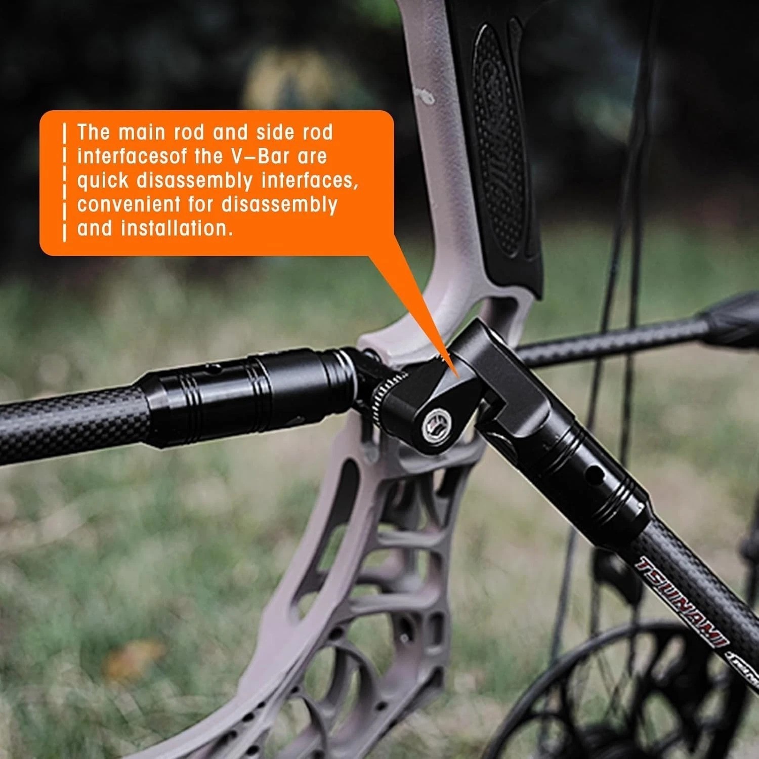 Adjustable Single Side V-Bar Mount with Quick Disconnect for Bow Stabilization-~