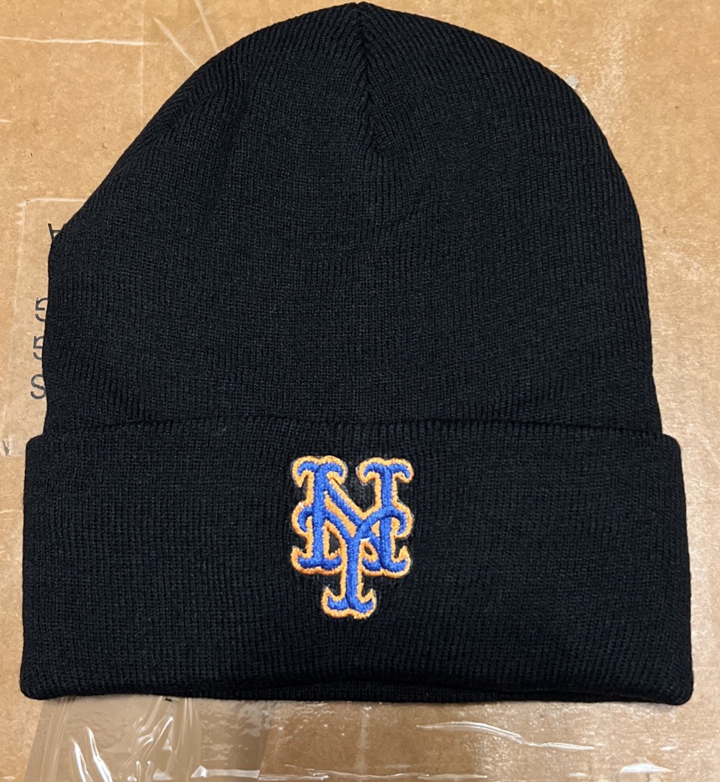 New York Mets Black   CUFFED LINED beanie winter hat New