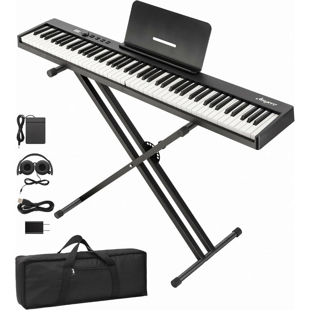 88 Key Foldable Piano Keyboard Semi-Weighted Bluetooth USB MIDI for Beginners