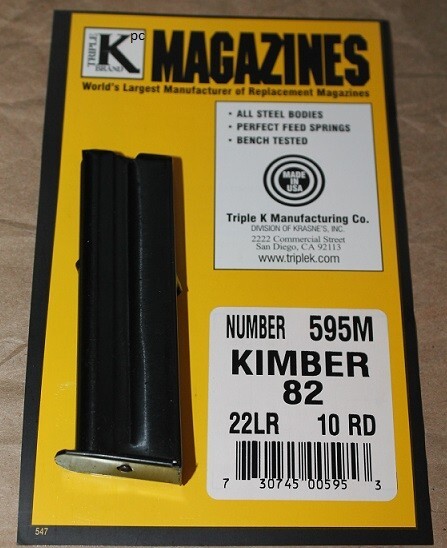 Magazine for Kimber 82 10 Round 22LR Made by Triple K + 22 Cal Rifle Bore Snake