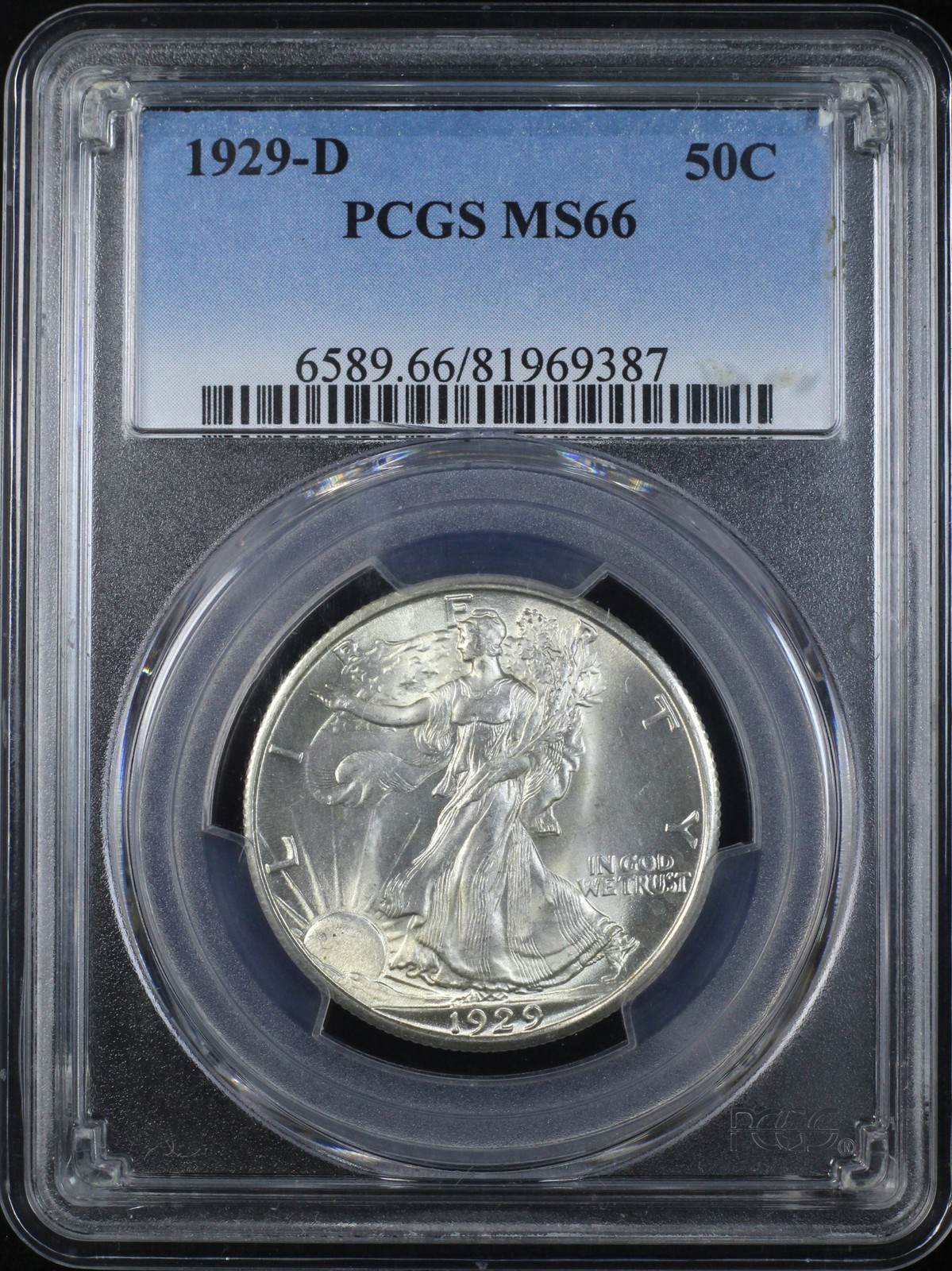 1929-D WALKING LIBERTY HALF DOLLAR 50C PCGS MS66 POP 84+18 (PQ428)