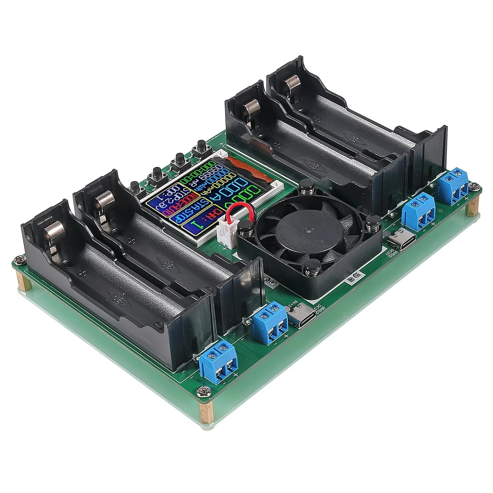 1pcs 18650 Lithium Battery Capacity Tester Module MAh MWh Digital green