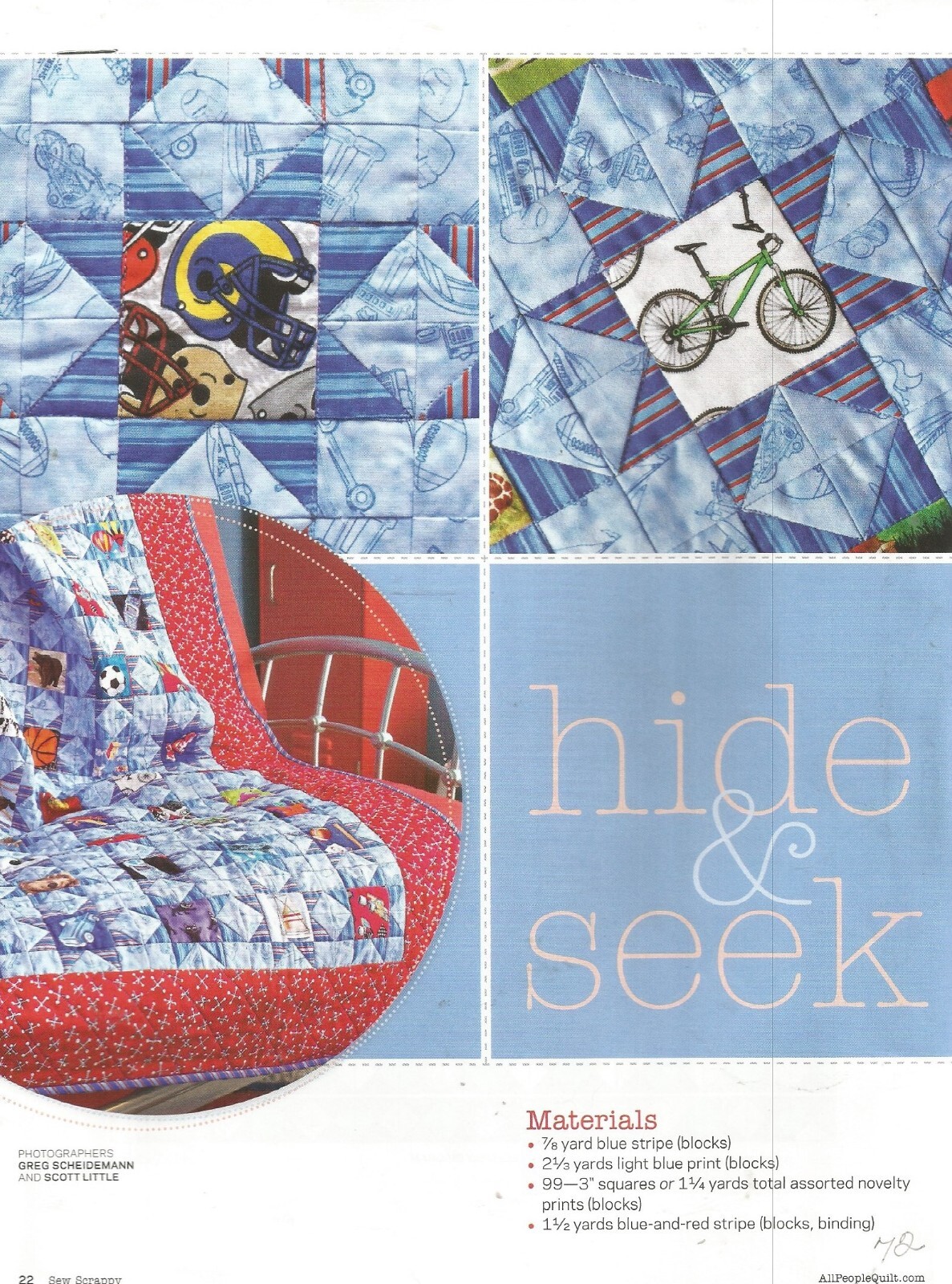 E0845 HIDE & SEEK   QUILT PATTERN/INSTRUCTIONS
