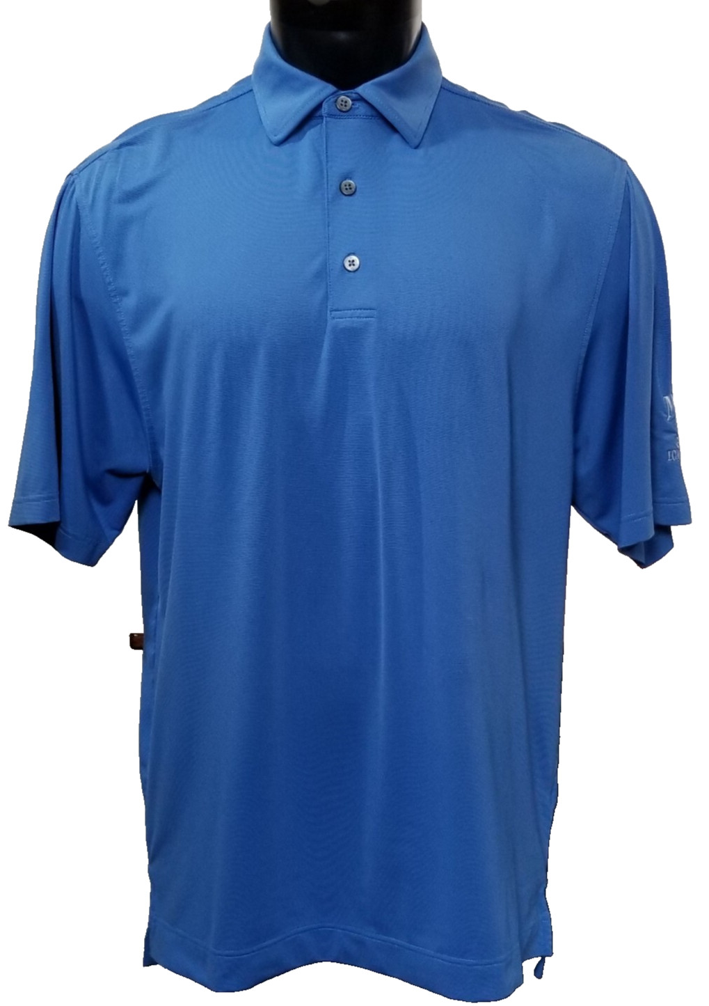 FJ FootJoy Performance Blue Striped Men's Golf Polo Shirt Sz M *MGA Lomas Cup