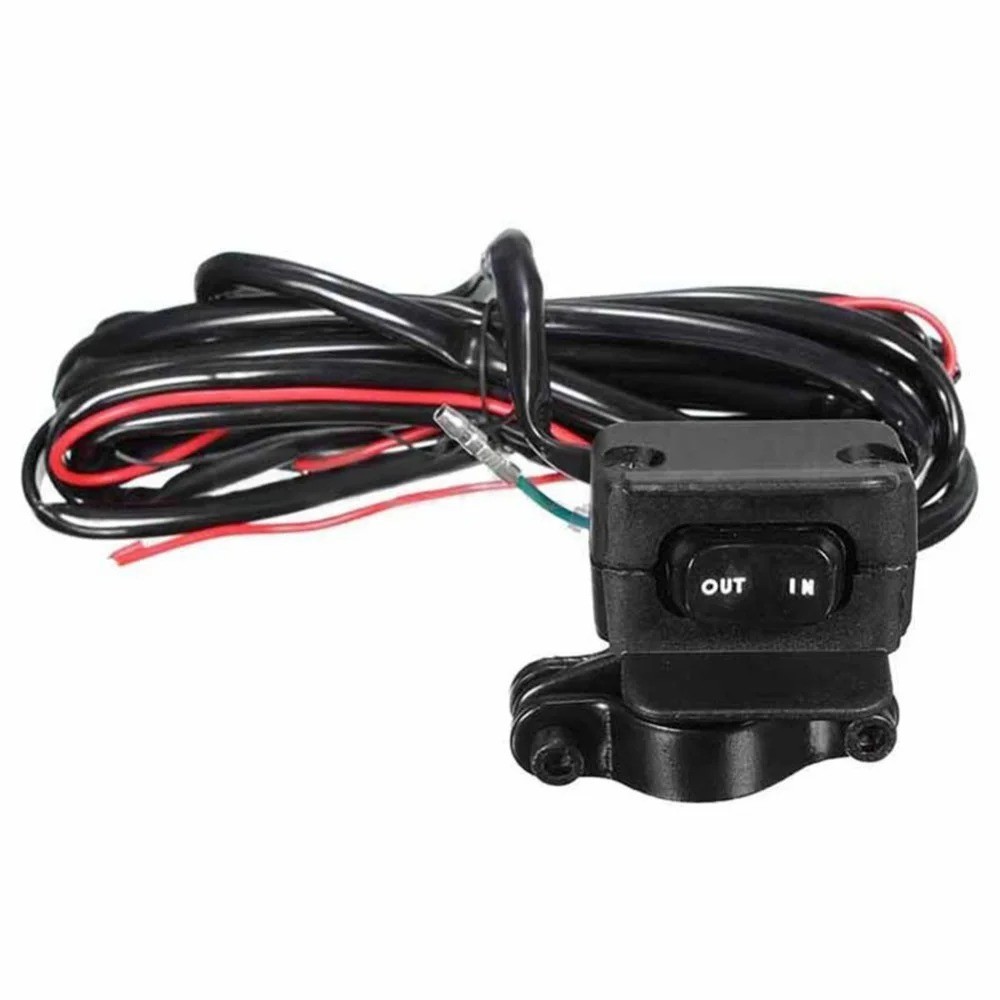 ATV UTV Winch Rocker Switch 12V Handlebar Control Cable Waterproof Kit