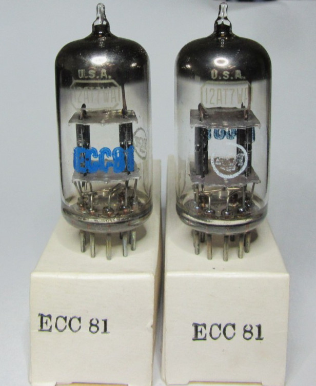 MATCHED PAIR RCA  NOS NIB  ECC81 6201 12AT7WA TUBES