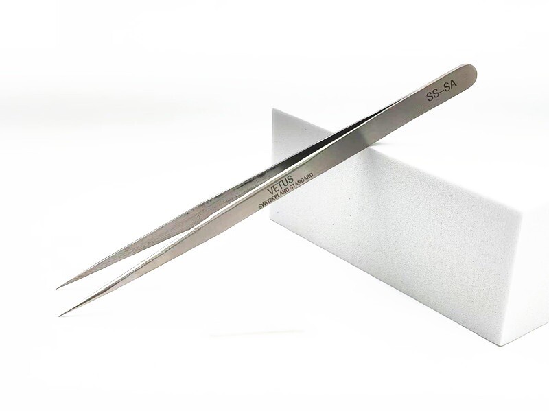 VETUS SS-SA Straight Ultra Precise Extra Fine Point Tweezers Eyelash Extension