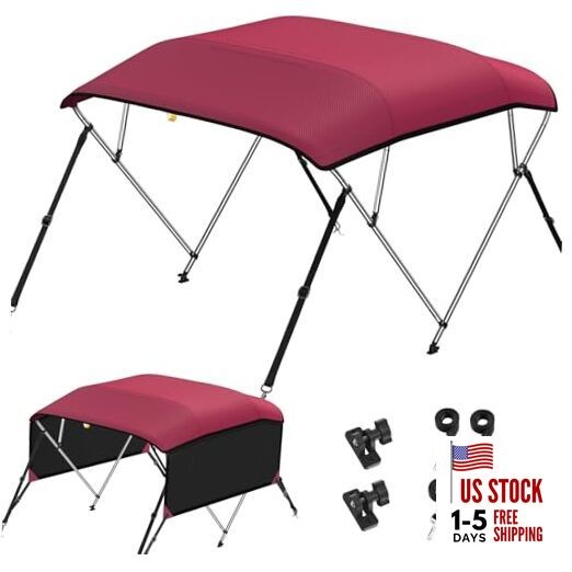 3 4 Bow Bimini Tops for Boats with Mesh Sides Heavy Duty Cover Adjustable 4