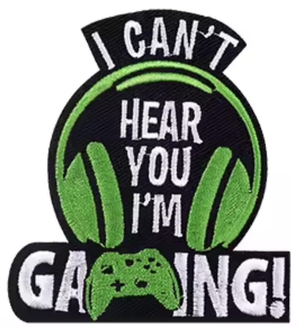 I Can't Hear You I'm Gaming Video Game Controller Headphones Love Games Patch