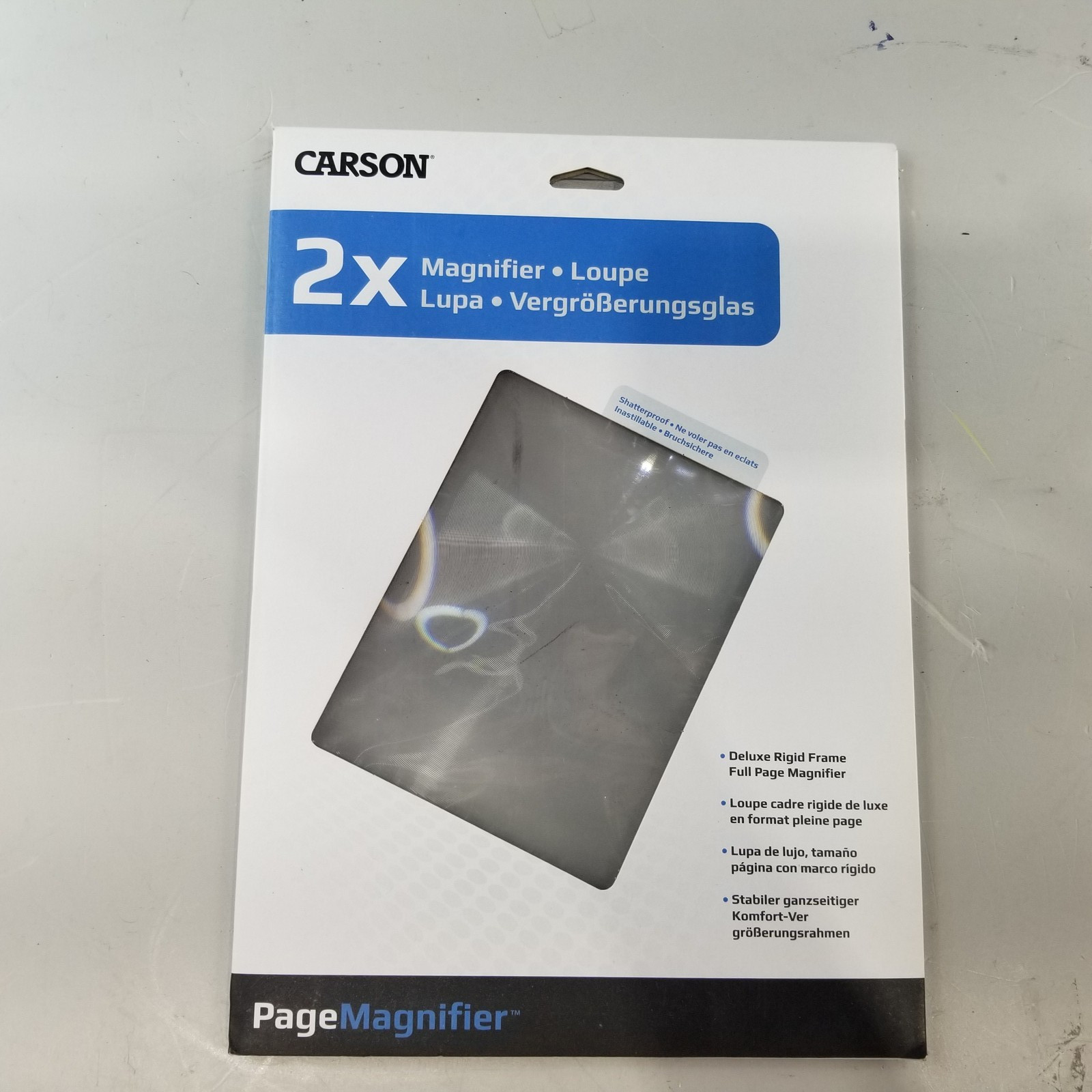 Carson Full Page Rigid 2X Magnifier Sheet 8.5"X11" Bible Scripture Document Read