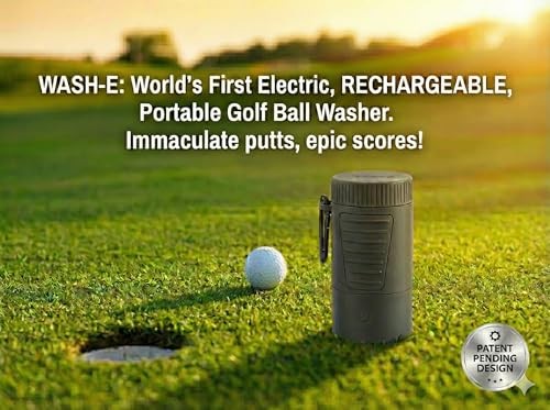 Wash-E Electric Golf Ball Cleaner – Portable Motorized Washer, USB-C