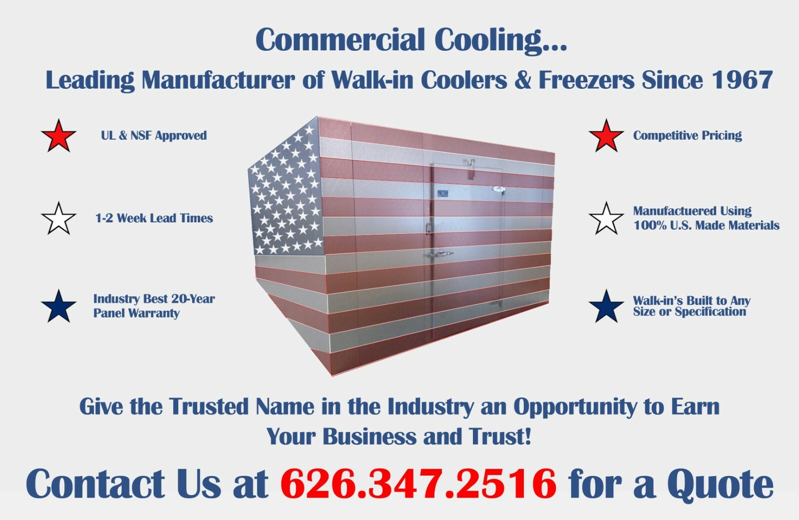 New...NSF...8 x 8 Walk-in Freezer.... US Made...ONLY $6,240...IN STOCK!!!
