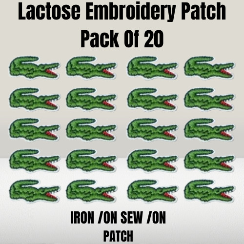 20x Green Crocodile Embroidered Patches Iron/ Sew-On Applique Badge for Clothes