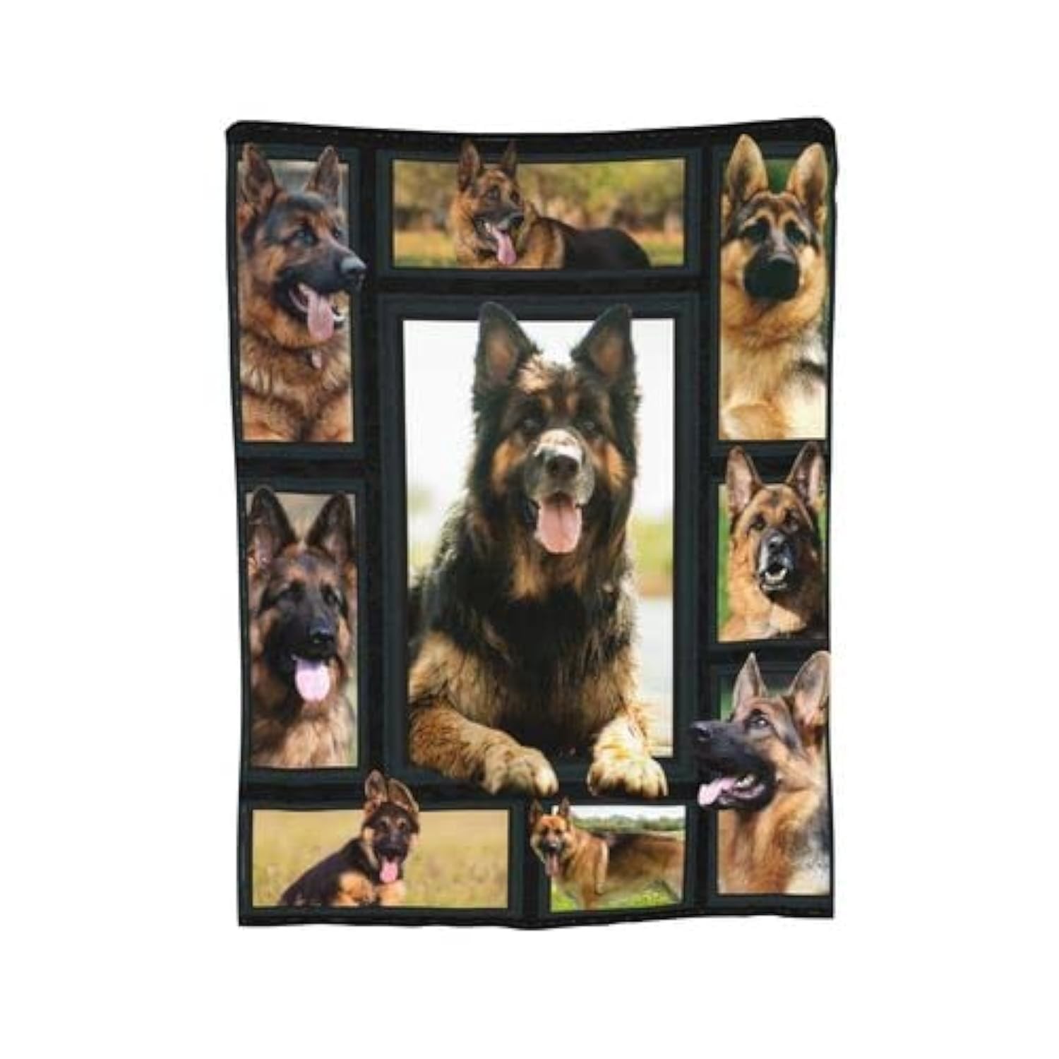 Smart Black Brown German Shepherd Dog Lovely Printed Ultra-Soft Throw Blanket Ho