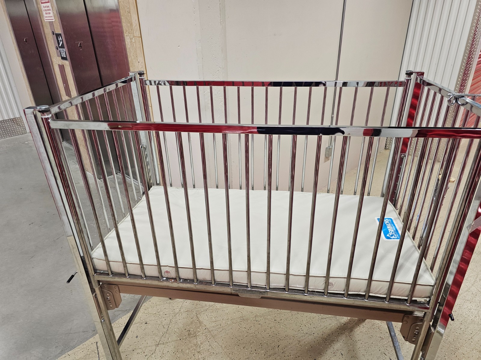 Hard Mfg Hospital Crib w/ Manual Head & Knee Adjust -  54"x30"x75"