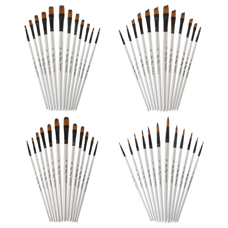 Watercolor Paint Brush 12pcs/set DIY Oil Acrylic Painting Art Picture Creating